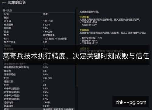 某奇兵技术执行精度，决定关键时刻成败与信任